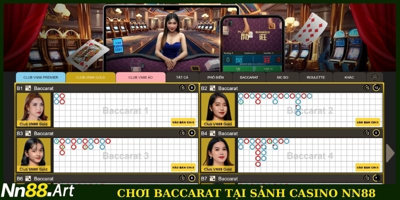 Chơi baccarat tại sảnh casino NN88